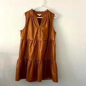 Pleather Sleeveless Dress